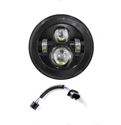 Parabola LED da 7" nera luce anabbagliante e abbag 