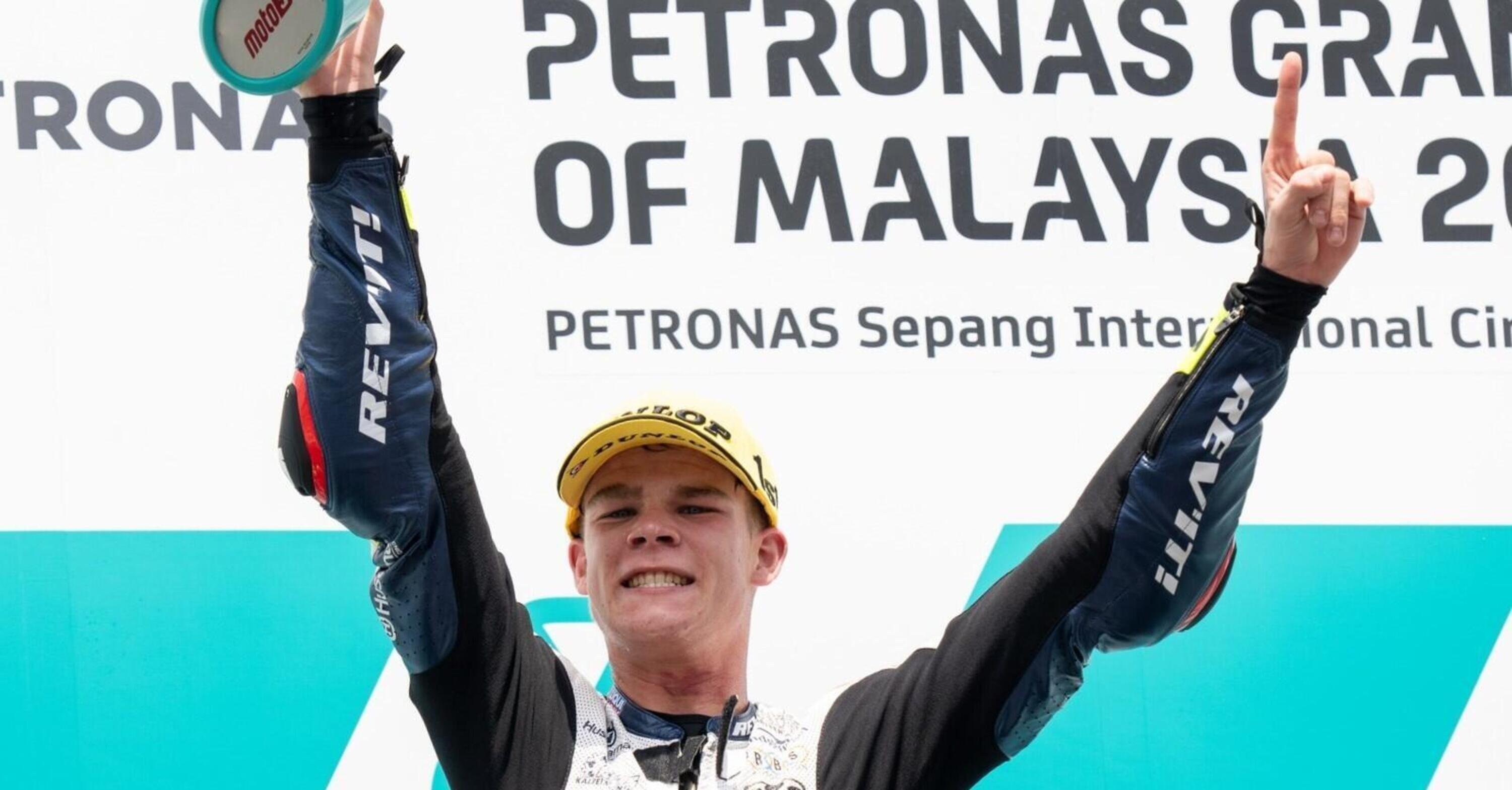 MotoGP 2023. GP della Malesia. Moto3: vince Collin Veijer (prima vittoria), sul podio anche i due contendenti per il mondiale