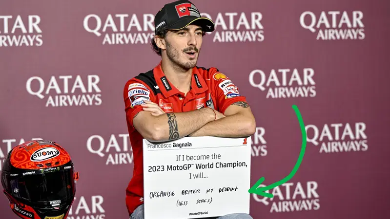 MotoGP 2023. GP del Qatar. Pecco Bagnaia: "Se vinco il mondiale? Organizzer&ograve; meglio il mio matrimonio". Intanto c'&egrave; la data