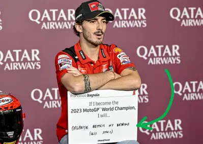 MotoGP 2023. GP del Qatar. Pecco Bagnaia: Se vinco il mondiale? Organizzerò meglio il mio matrimonio. Intanto c'è la data