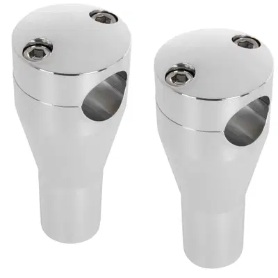 Riser tondi cromati alti 3" per manubri da 1" Cust 