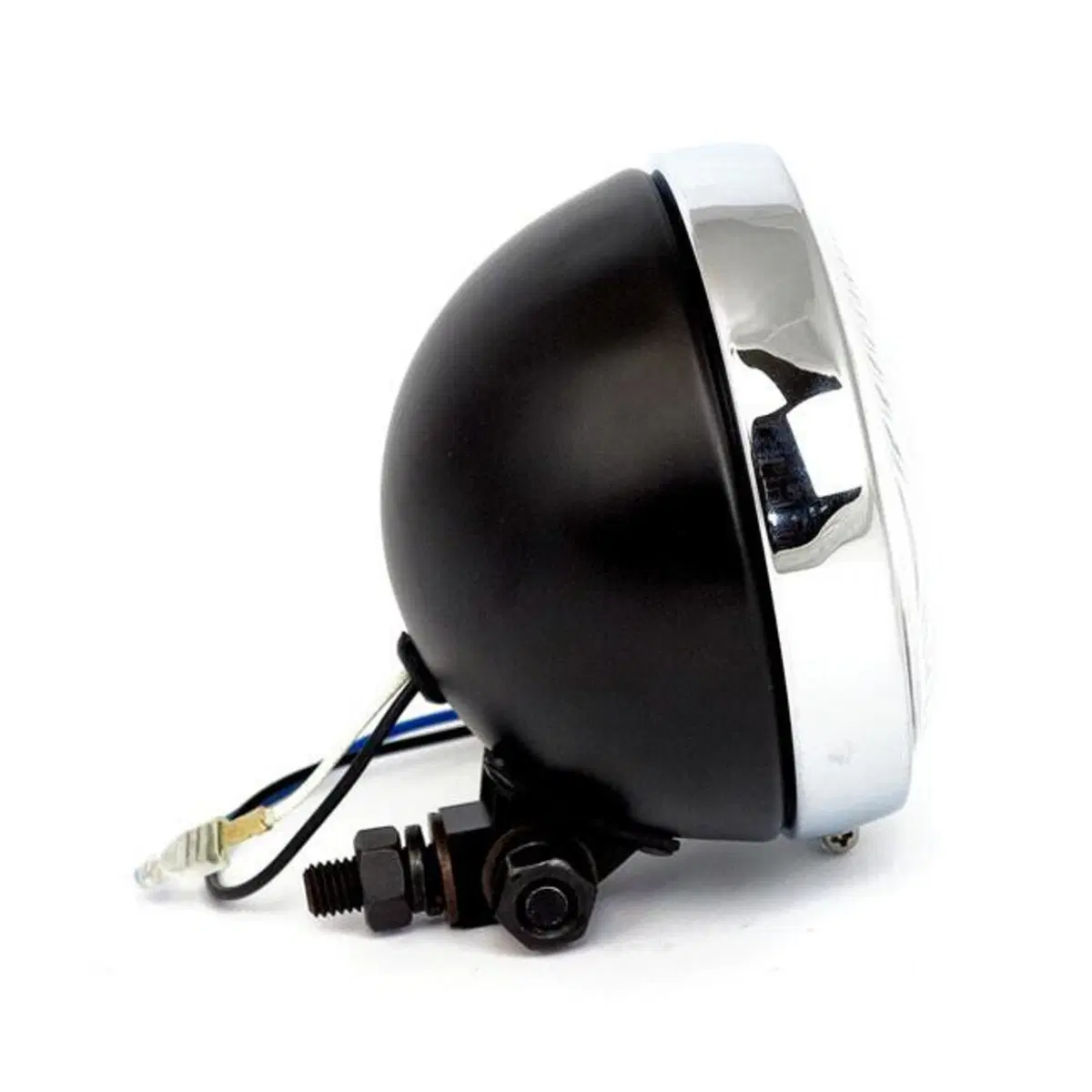Faro anteriore 4 1/2'' Highway Hawk nero e cromato 