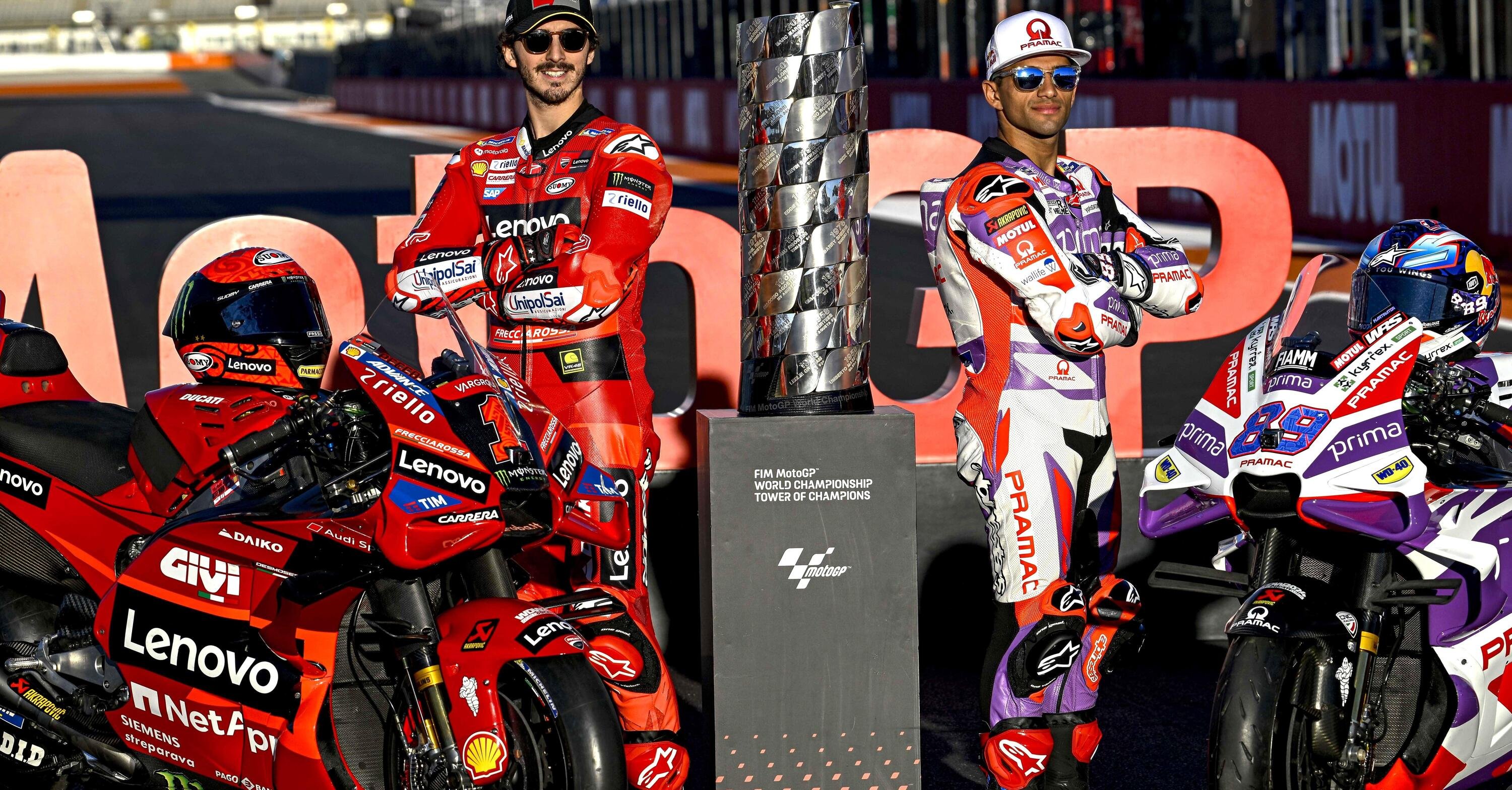 MotoGP 2023. GP di Valencia 2023. Le combinazioni: Pecco Bagnaia &egrave; campione se? Jorge Martin &egrave; campione se?