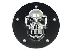 Point Cover Skull nero e cromato per Dyna, Softail 