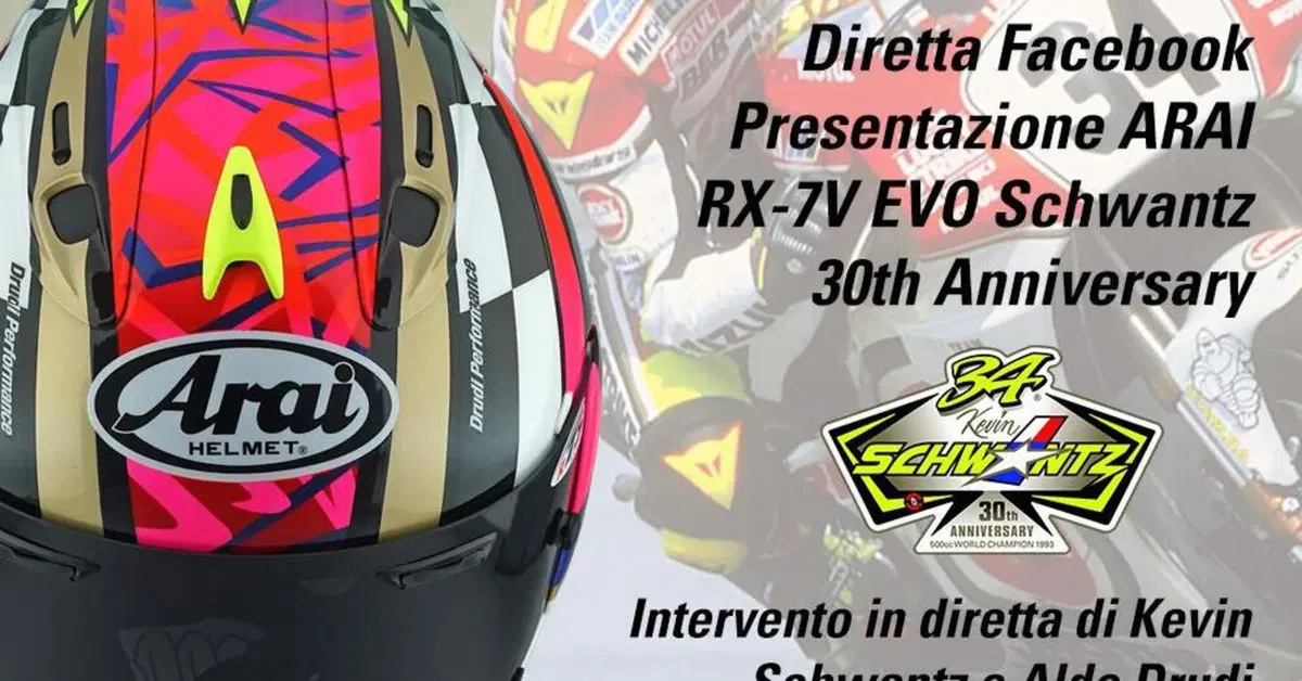 Schwantz e BER Racing presentano in diretta oggi l'Arai RX-7V Evo 30th Anniversary Edition