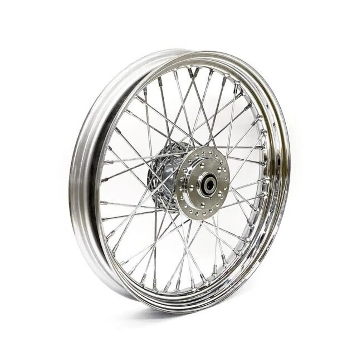 Ruota anteriore 19 x 2,50 a 40 raggi cromata Per D 