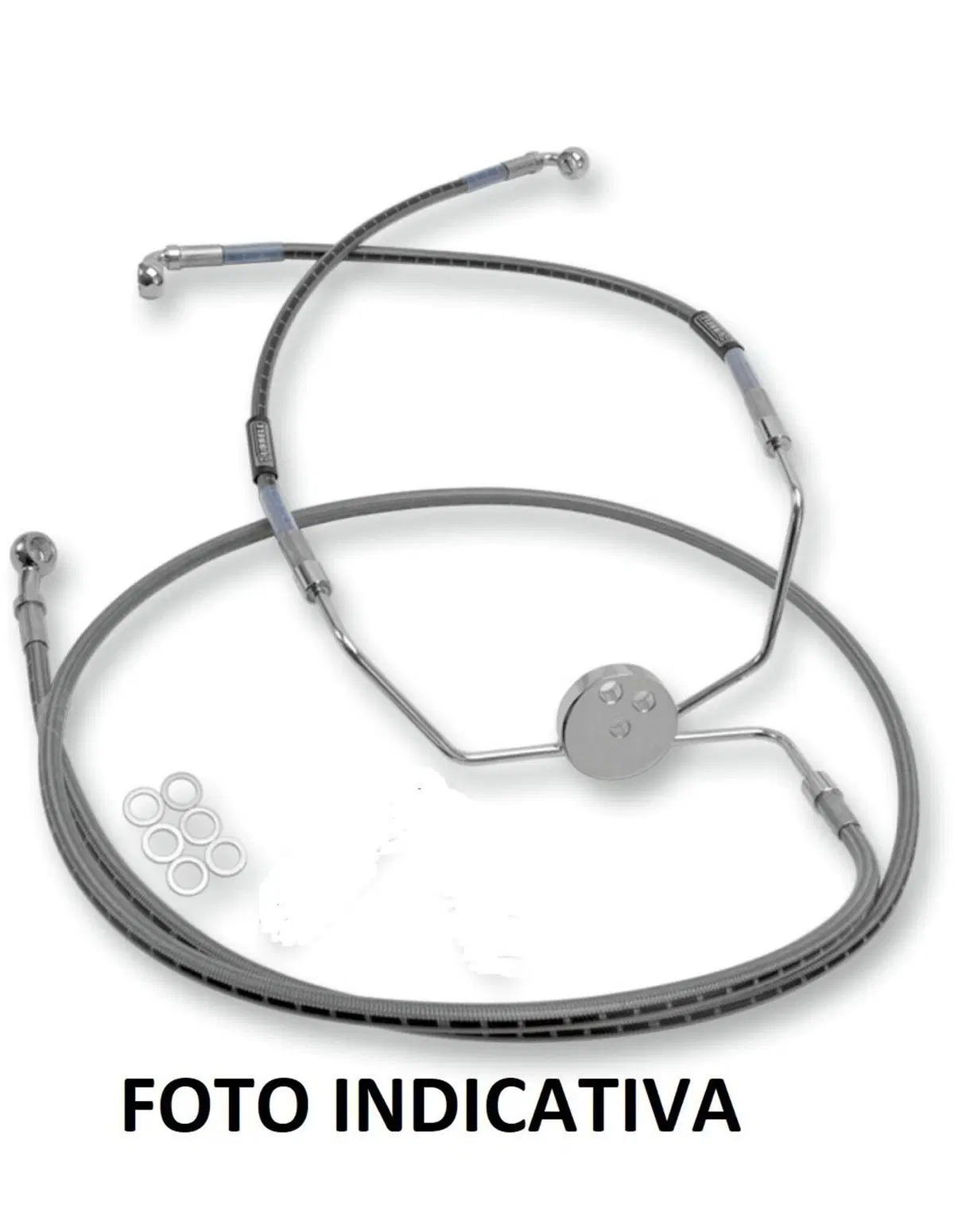 Tubo freno ant treccia inox FLH disco doppio con A Goodridge