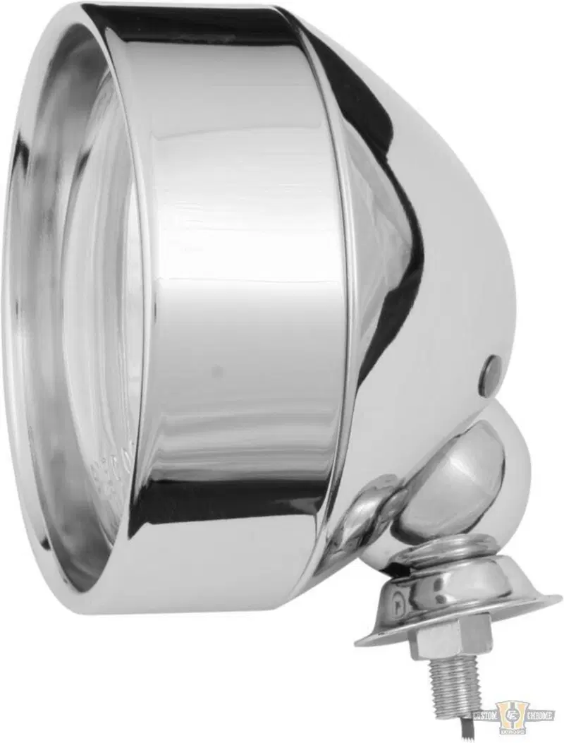 Faro anteriore 3 1/2" omologato cromato bombato Cu 