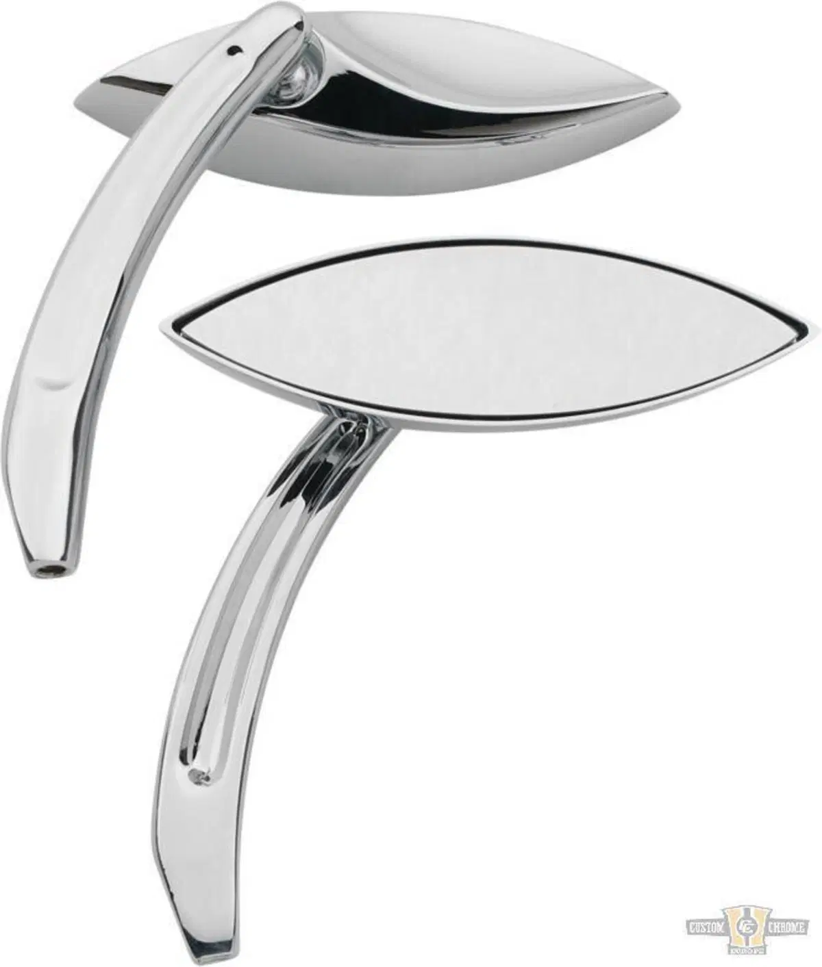 Specchietti ellittici cromati Custom Chrome 