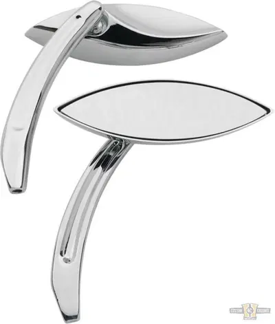 Specchietti ellittici cromati Custom Chrome 