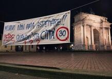 Quando questa Città 30?: striscioni a Milano per sollecitare Sala. E intanto un altro ciclista muore