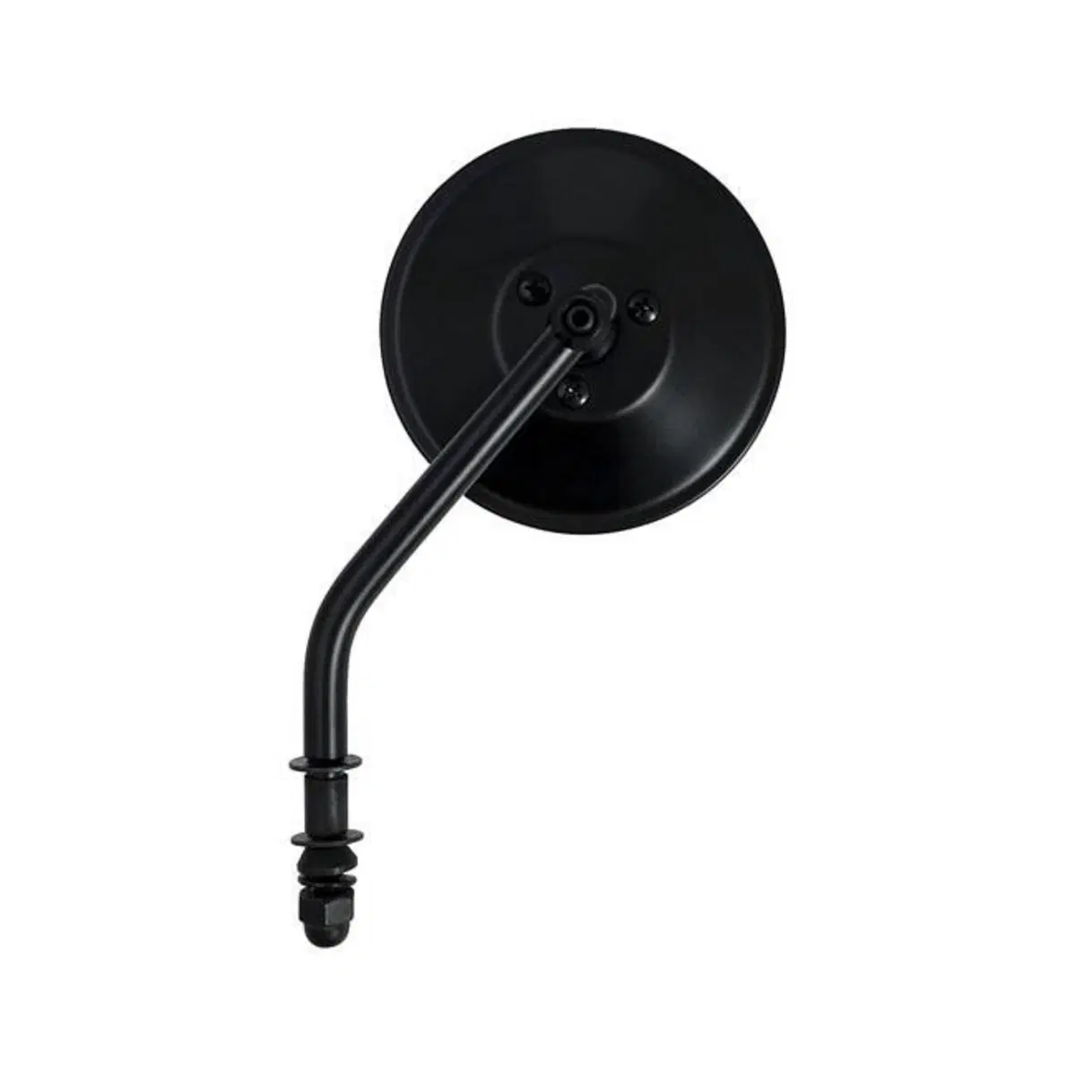 Specchietto rotondo da 4" (10cm) stelo corto nero 