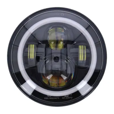 Parabola 7" LED omologata nero con anello luminoso 