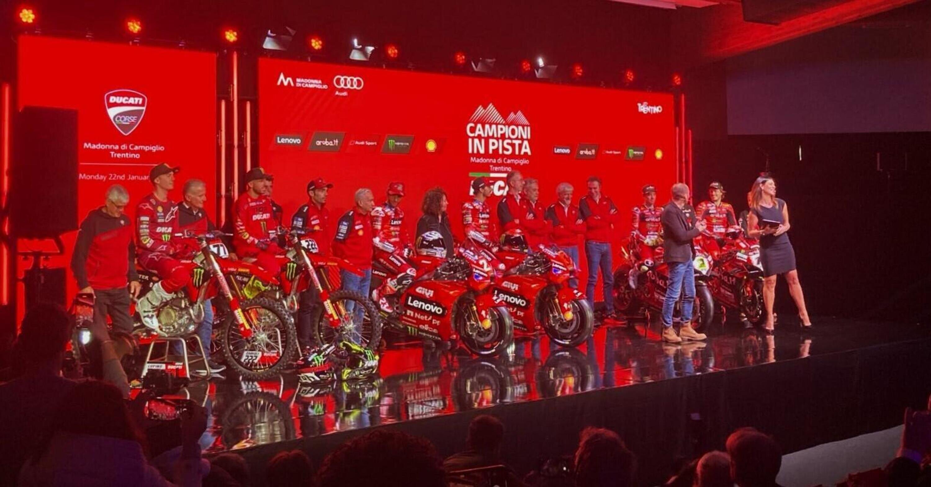 MotoGP 2024. La présentation de la Ducati de Madonna di Campiglio (et aussi du cross Desmo !) - LIVE [VIDEO et PHOTOS]