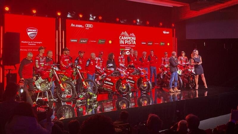 MotoGP 2024. La presentazione della Ducati da Madonna di Campiglio (e anche la Desmo da cross!) - LIVE [VIDEO e FOTO]