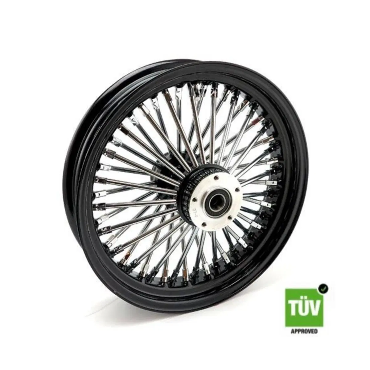 Ruota posteriore nera e cromo Big Spoke 48 raggi 