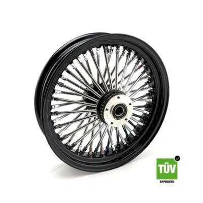 Ruota posteriore nera e cromo Big Spoke 48 raggi 