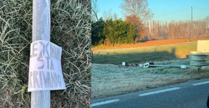 L'autovelox abbattuto e il messaggio di Fleximan