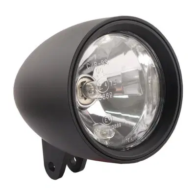 Faro anteriore 4 1/2" nero - omologato con luce di 
