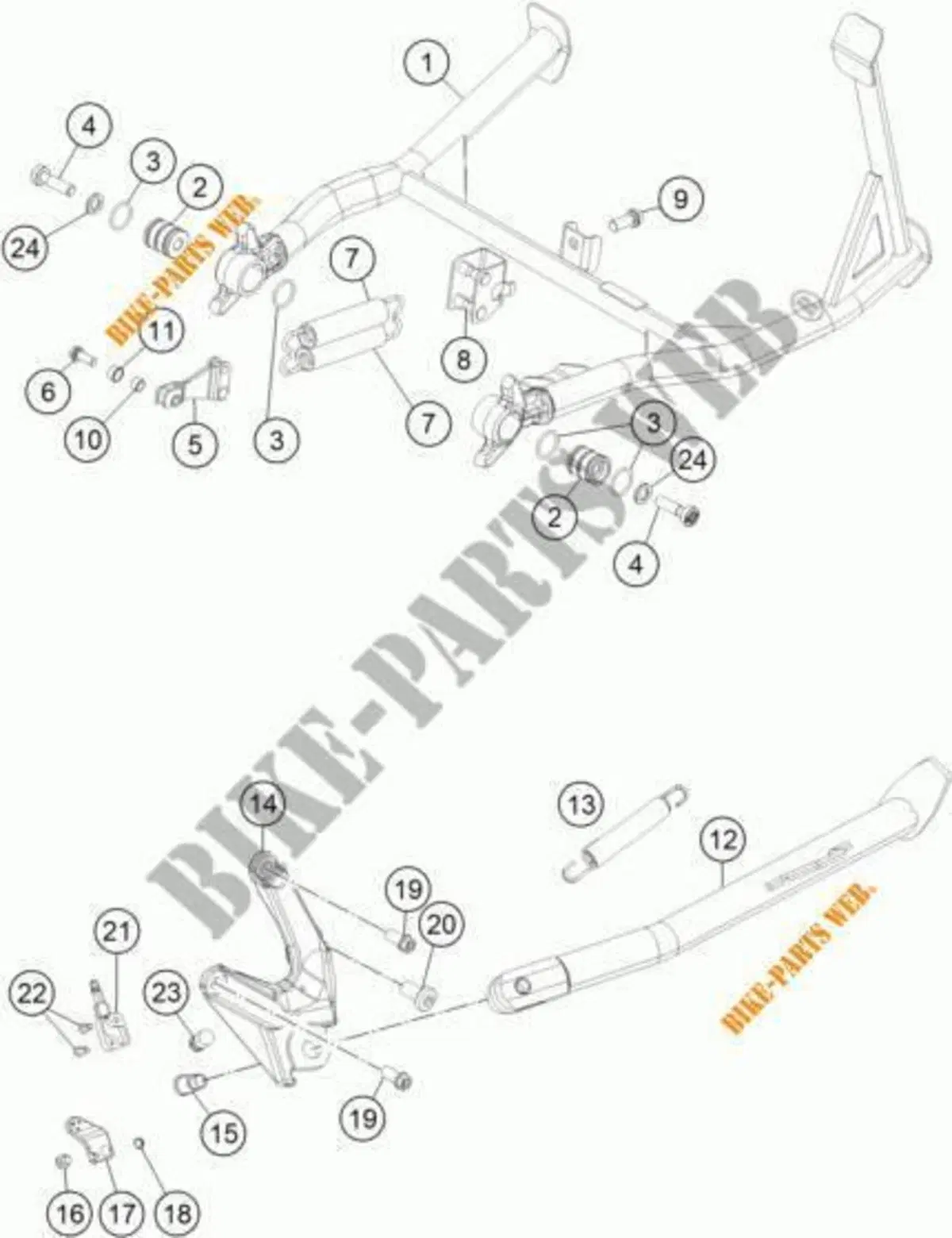 6030302210033 CAVALETTO CENTRALE KTM