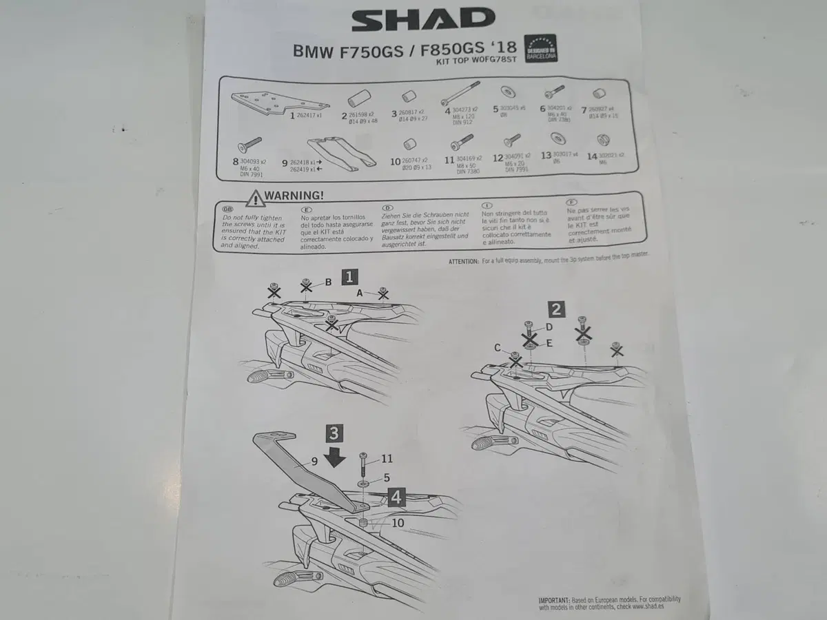 Kit portapacchi BMW F750 GS- F850 GS Shad (2)