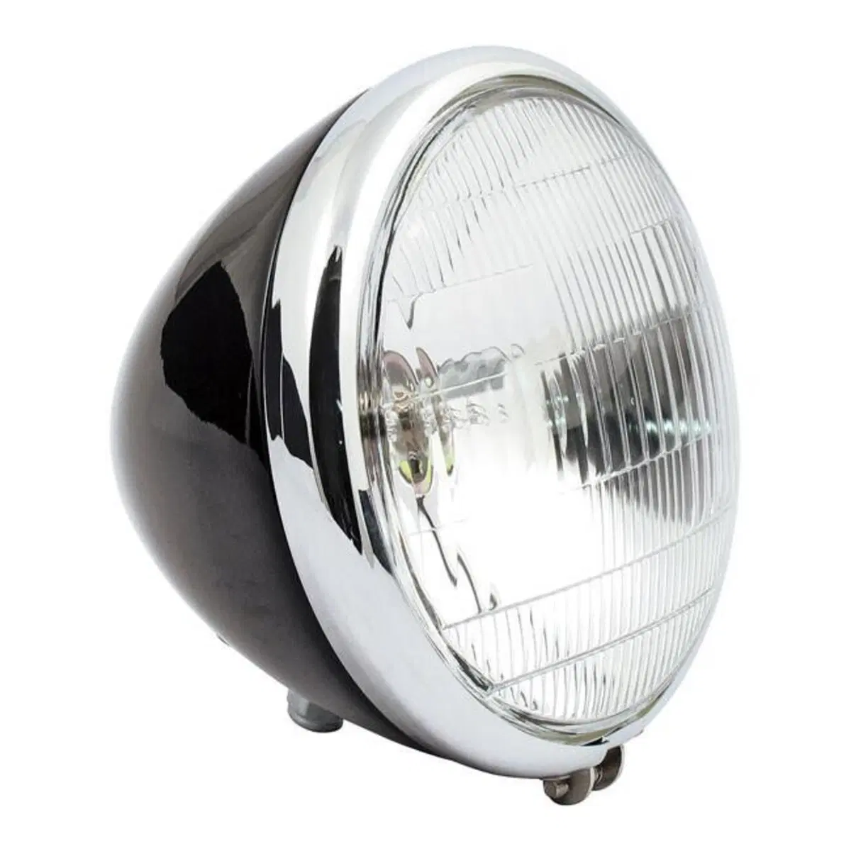Faro anteriore 6 1/2'' per springer nero e cromato 