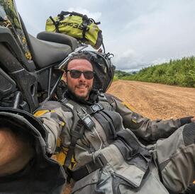 Uno degli ultimi selfie di Luca mentre si trovava in Congo