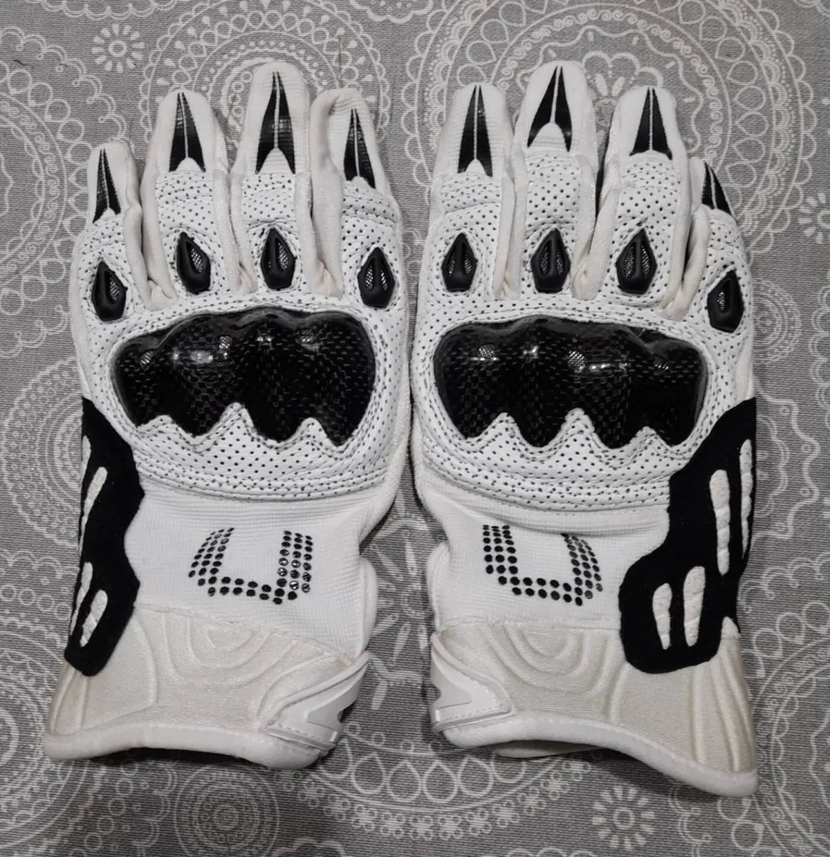 Guanti moto racing pelle + Guanti motocross/bici - 4 Racing (9)