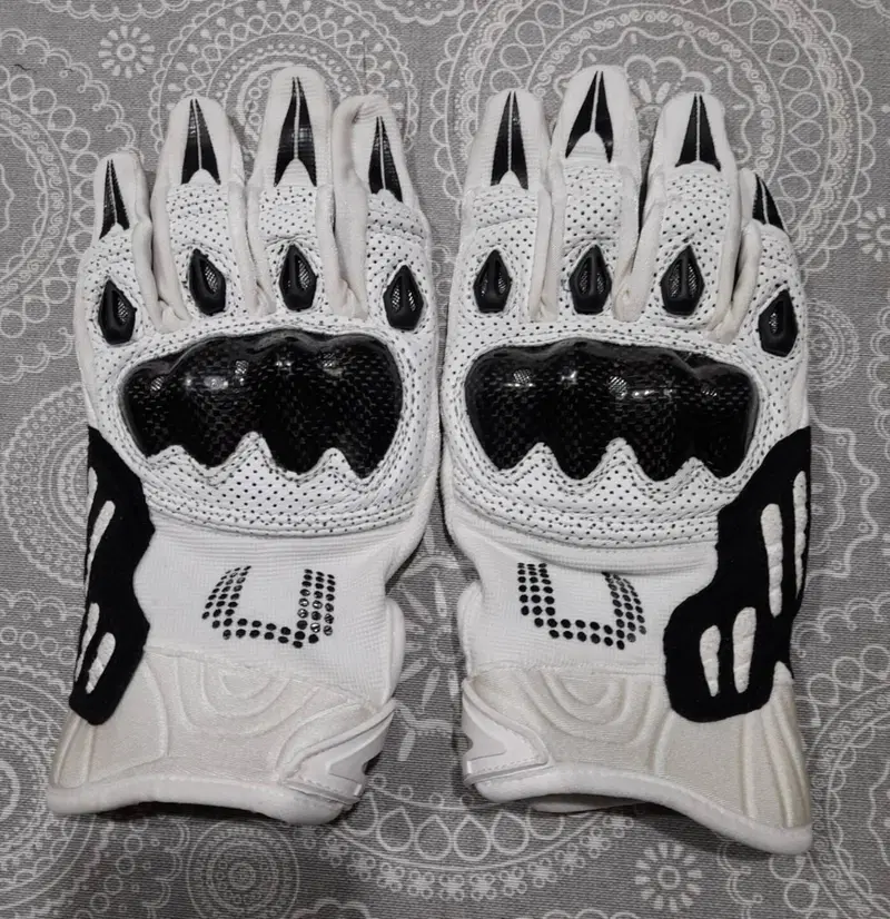 Guanti moto racing pelle + Guanti motocross/bici - 4 Racing (9)