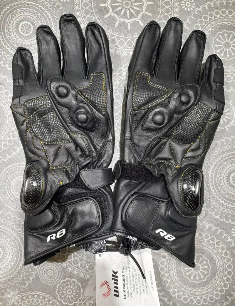 Guanti moto racing pelle + Guanti motocross/bici - 4 Racing (6)