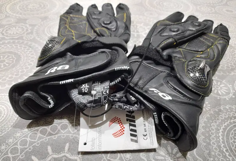 Guanti moto racing pelle + Guanti motocross/bici - 4 Racing (7)