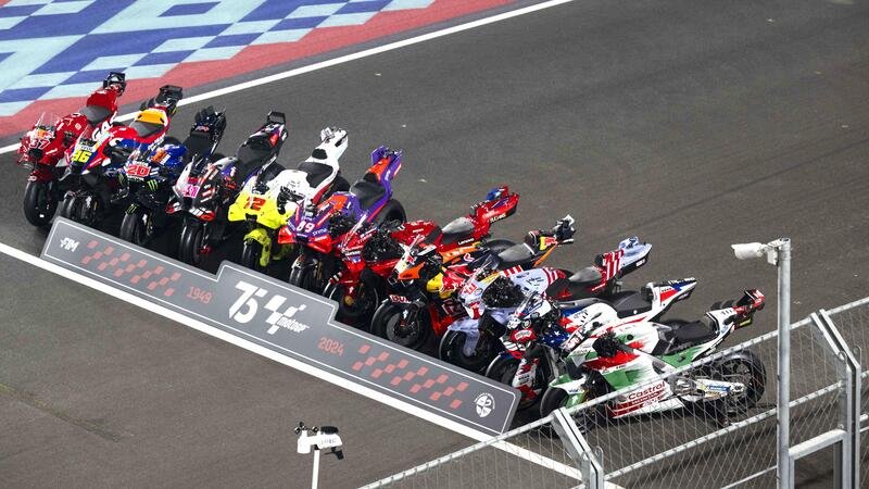 MotoGP 2024. GP del Qatar. Questa foto, bene o male, ci dice quali sono le prime guide del team Gresini, del VR46 e di tutti gli altri