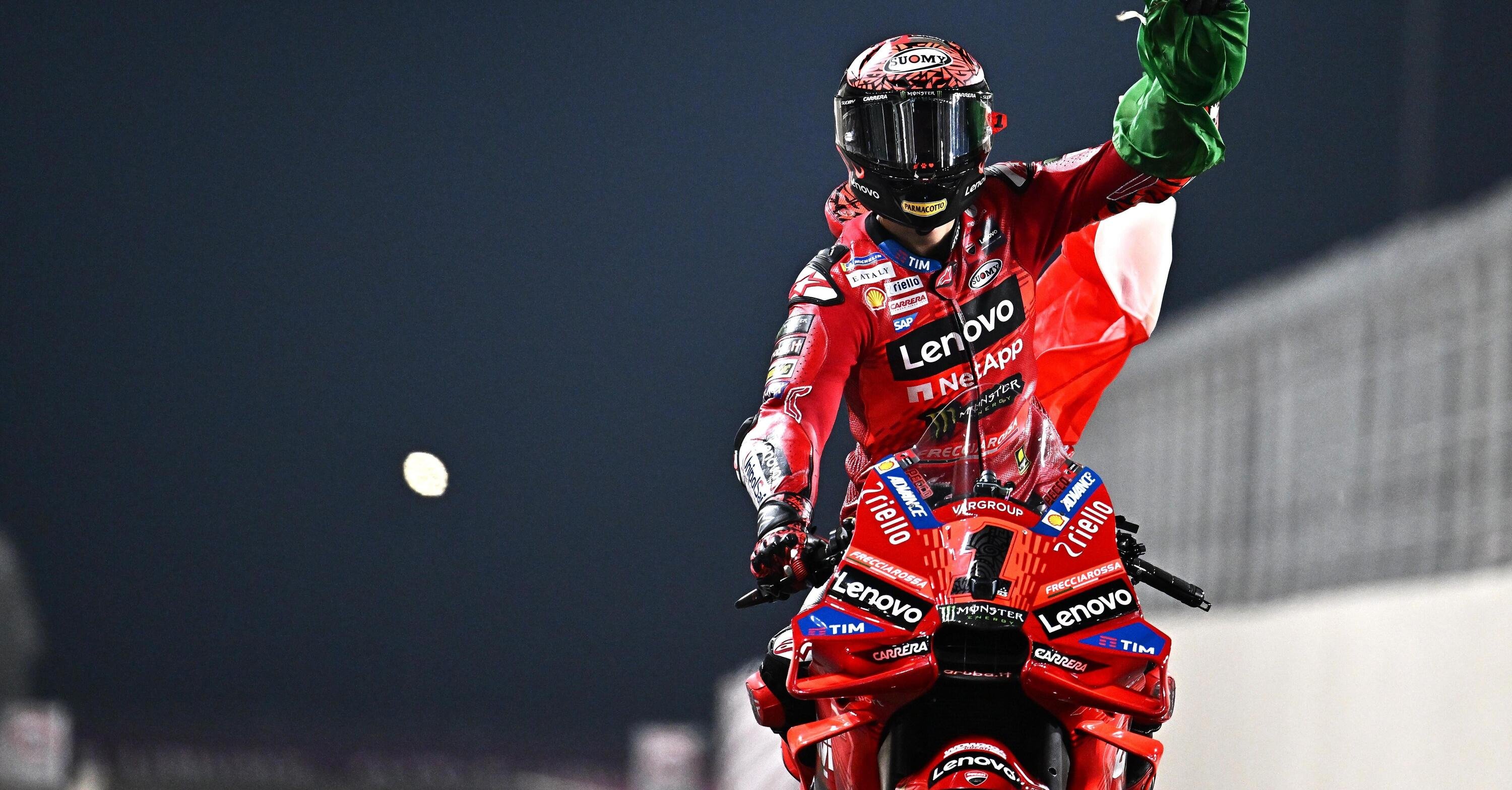 MotoGP 2024. GP del Qatar. Pecco Bagnaia spartisce i meriti per la vittoria: &quot;La squadra ha fatto un lavoro eccezionale&quot;