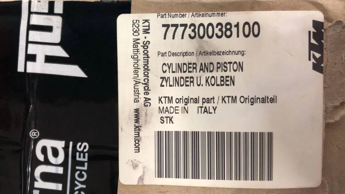 CILINDRO CON PISTONE PER HUSQVARNA FE 250. CODICE (12)