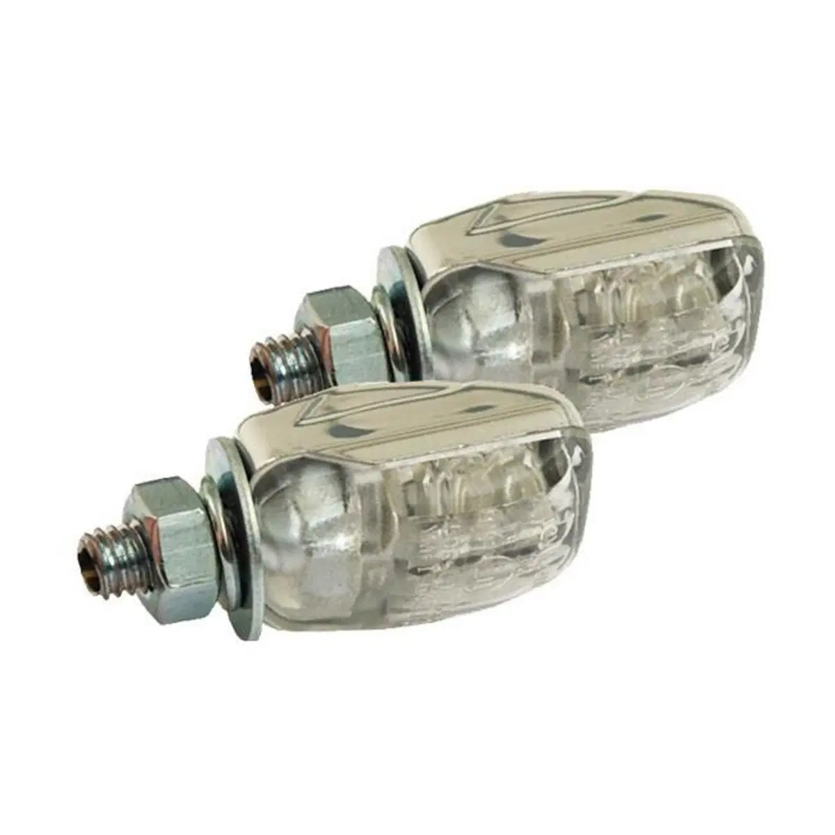 Frecce a led Picco cromate lente chiara omologate 