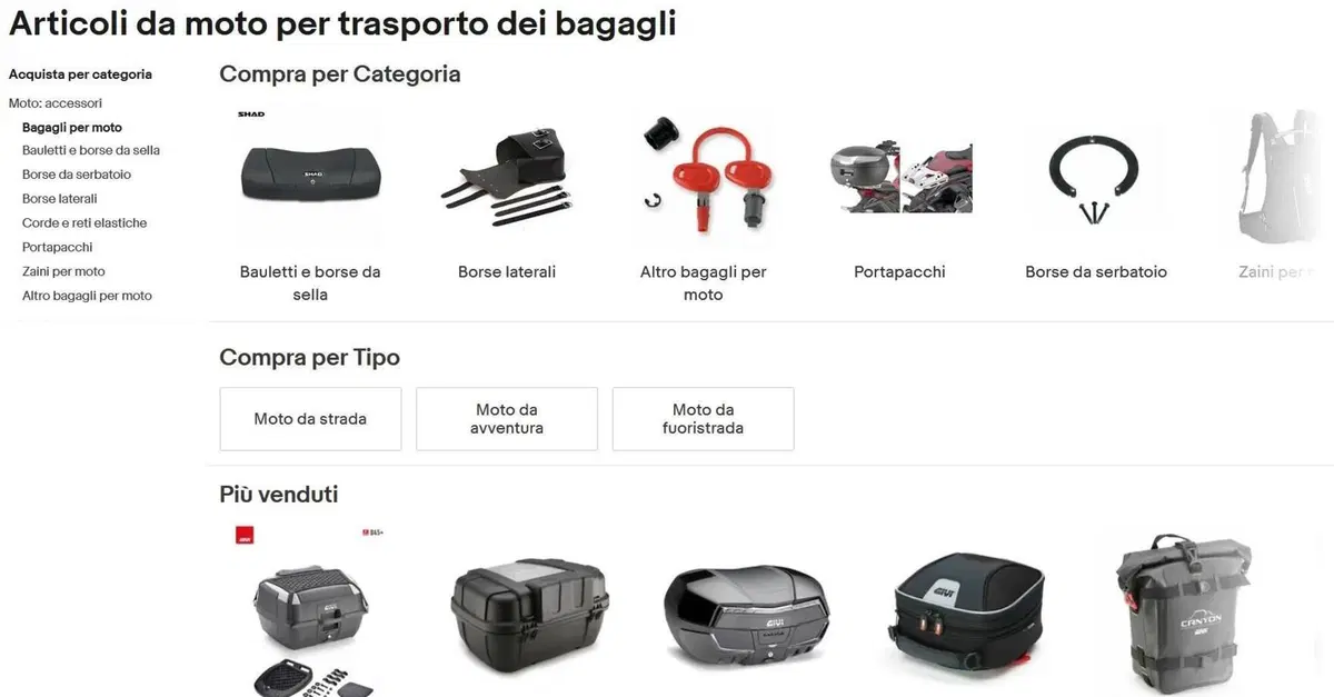 Viaggi, moto ed eBay: qualche consiglio per trovare tutto l'indispensabile 