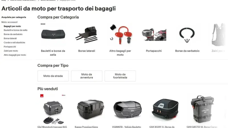 Viaggi, moto ed eBay: qualche consiglio per trovare tutto l'indispensabile 