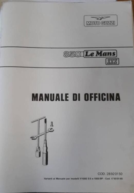 MANUALE OFFICINA 850 LEMANS III Moto Guzzi