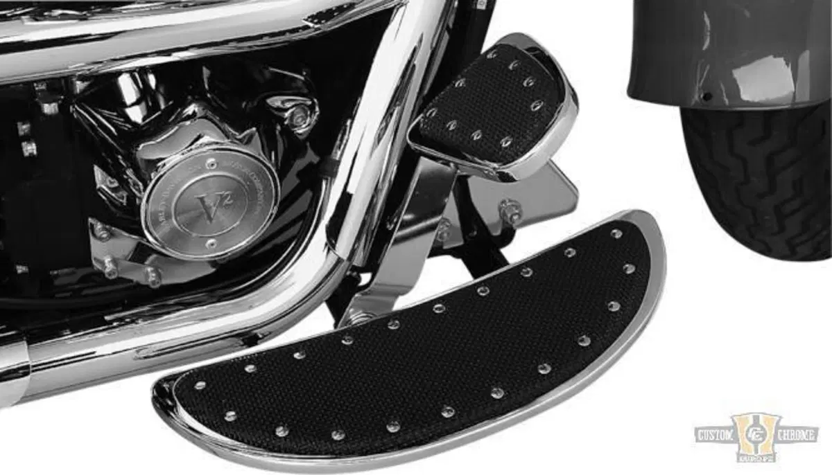 Pedane Banana guidatore cromo lunghe 14" Per Softa 