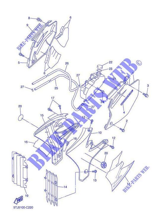 -Emblema conv Dx Yamaha WR250 5TJ2173F1000