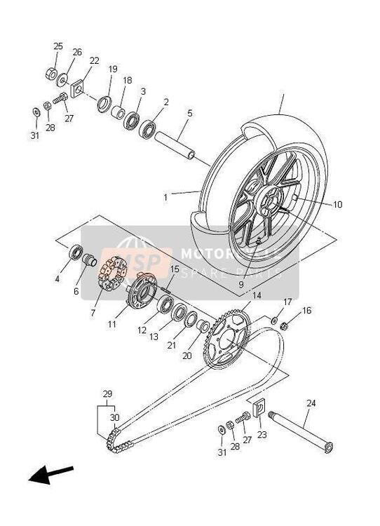 -Gomma parastrappi Yamaha R1 4B1253640000