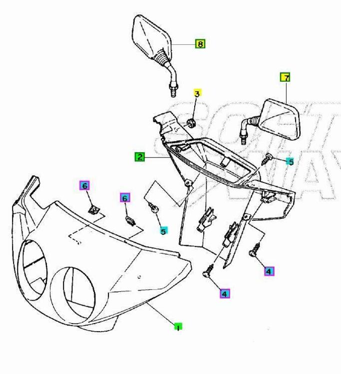 -Kit specchi Yamaha CR50 Z 3WNF62000000