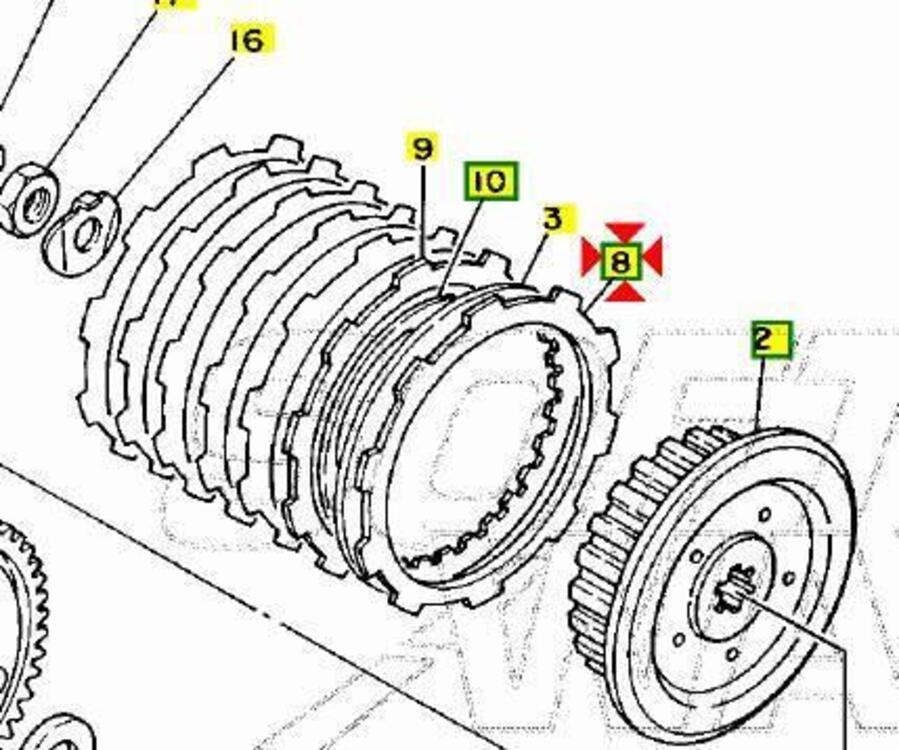 -6 Dischi frizione conduttore Yamaha TDR 125