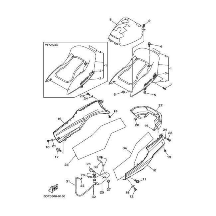 -PROTEZIONE FIANCHETTO LATERALE MAJESTY 250 1998 4 Yamaha