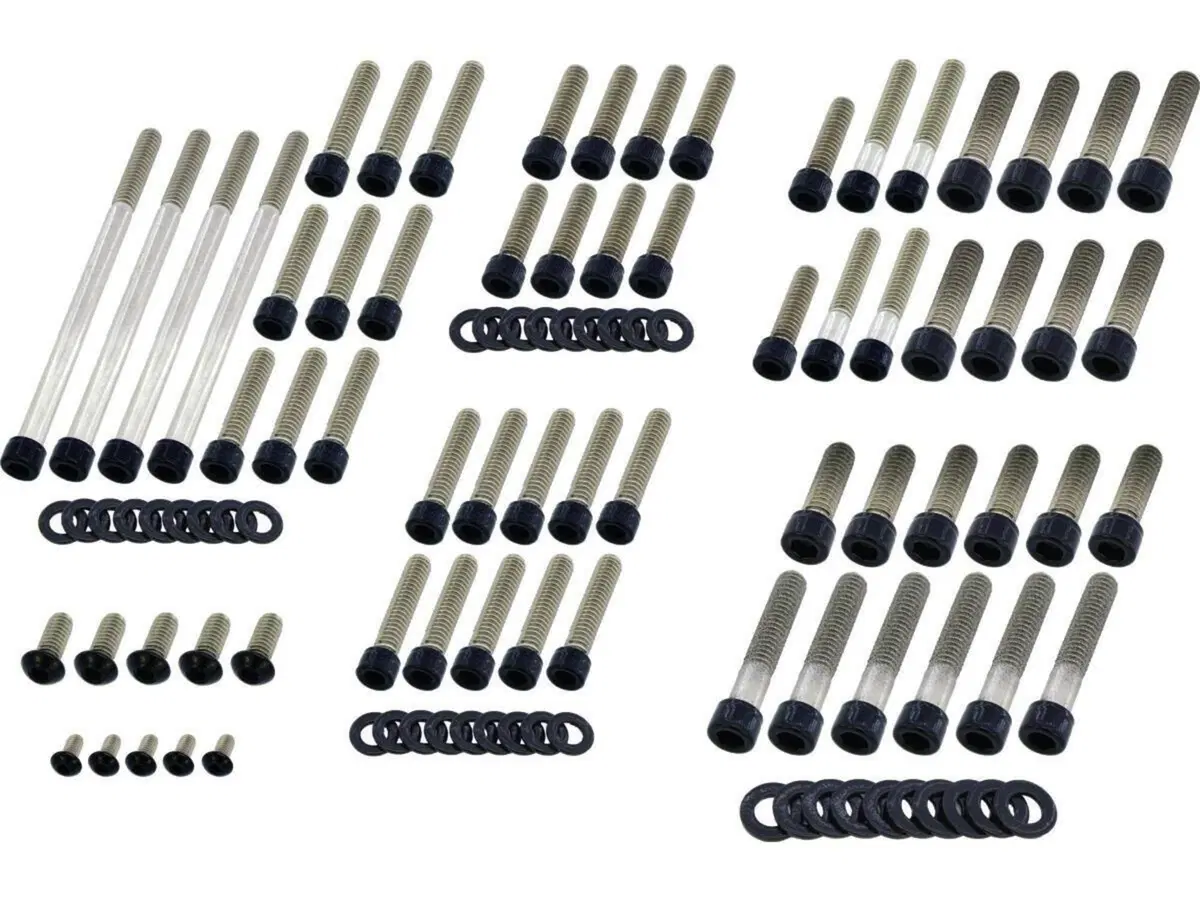 Kit viti coperchi motore nere lucide per Softail d 