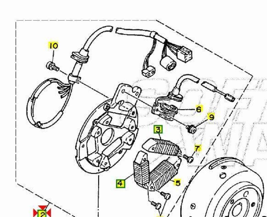 -Statore generatore Yamaha TZR125RR 3MB855600000