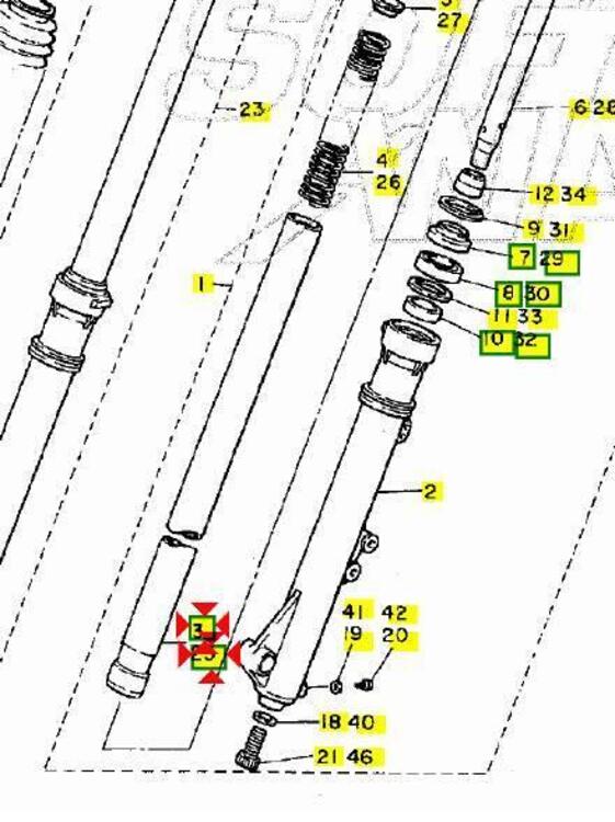 -stelo forcella Yamaha XT 600 43F231101000