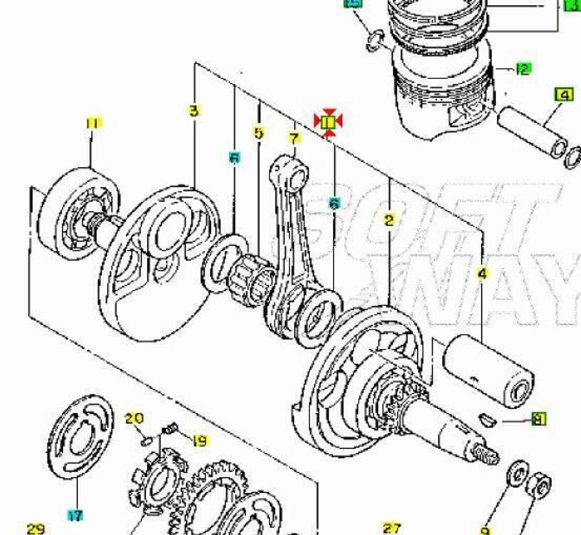 -albero motore Yamaha XTZ Tenerè 600 1VJ114000100