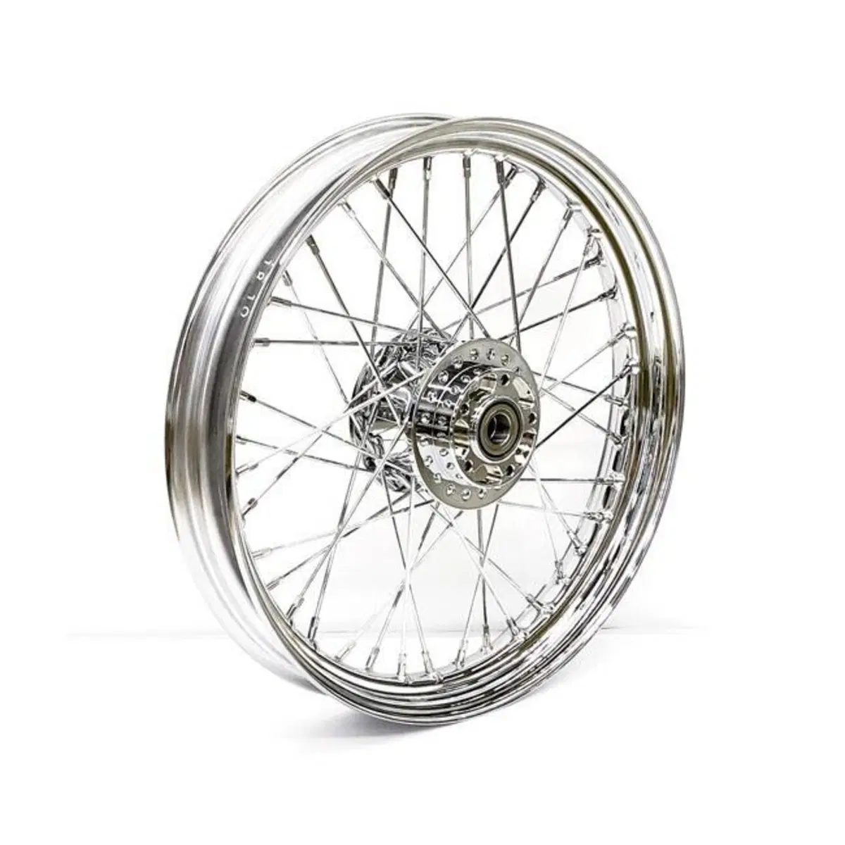Ruota anteriore a 40 raggi cromata 19x2,5 Per Dyna 
