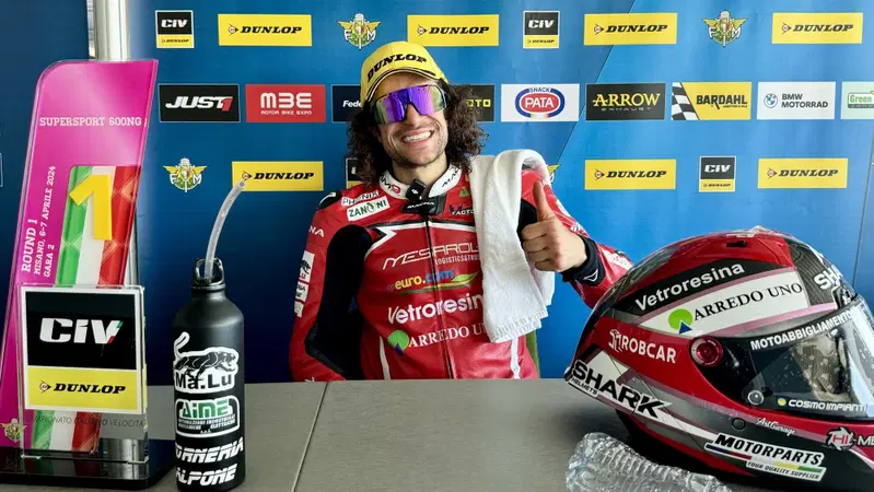 Dunlop CIV 2024. Supersport 600NG, Andrea Mantovani: "Questa vittoria la dedico a mio babbo" [VIDEO]